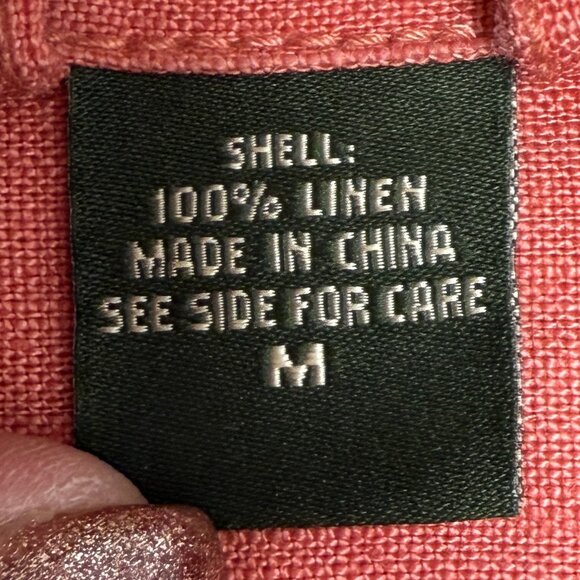 EDDIE BAUER Women's EUC 100% Linen Jacket Coral | Size M - Picture 6 of 9